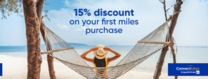 15% discount on your first Copa Airlines ConnectMiles purchase.