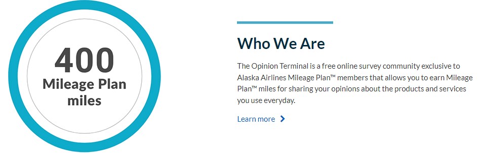 Alaska Airlines The Opinon Terminal 400 Sign-Up Bonus Points
