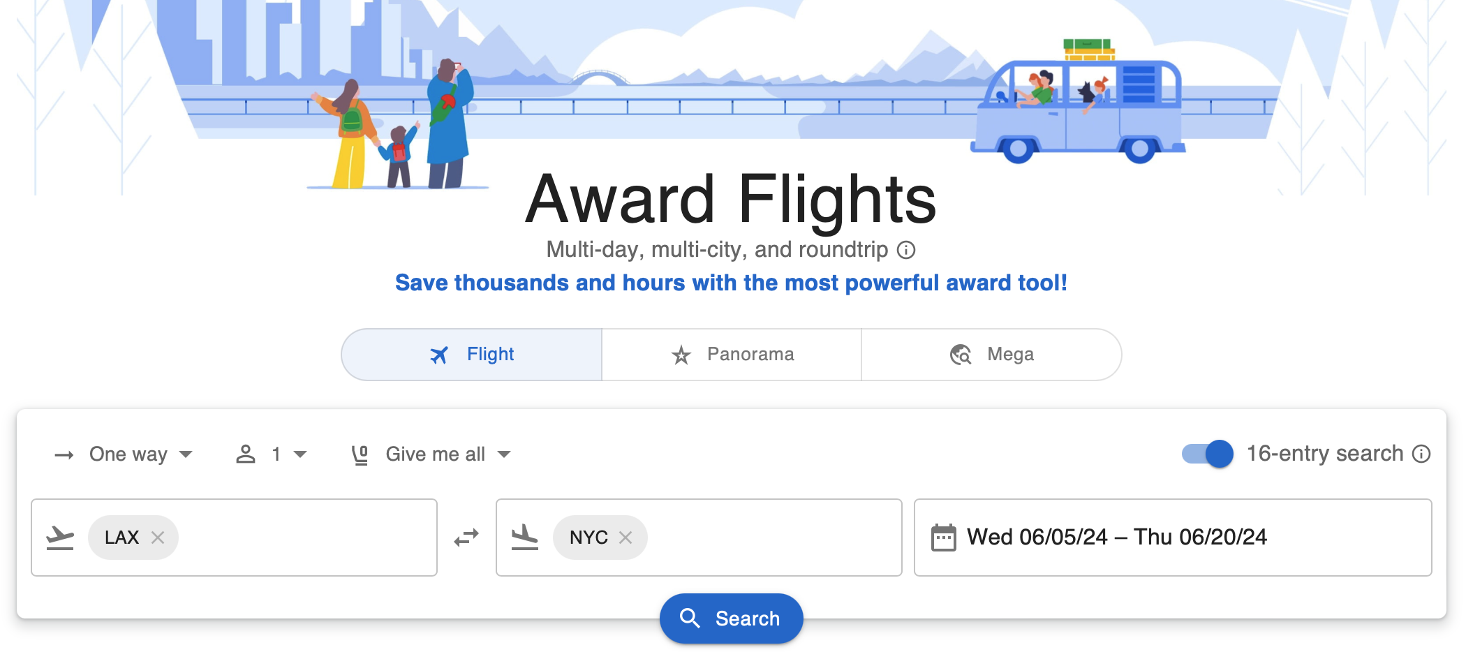 AwardTool example search