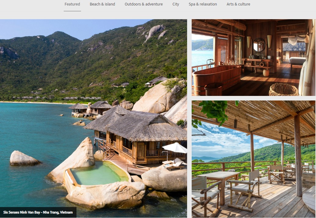 Capital One Premier Collection Categories page