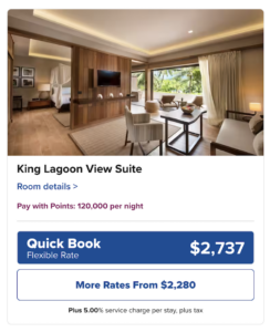 Conrad Bora Bora Nui King Lagoon View Suite price