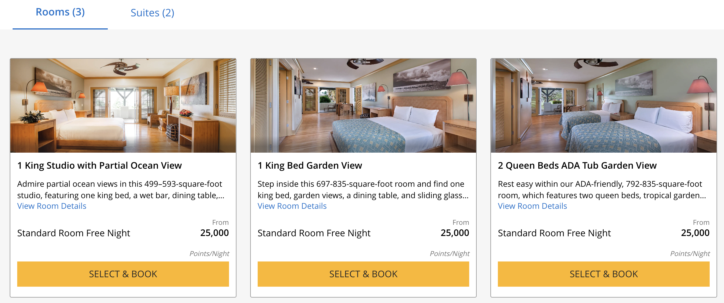 Hyatt Hana Maui Resort nightly rates in points.