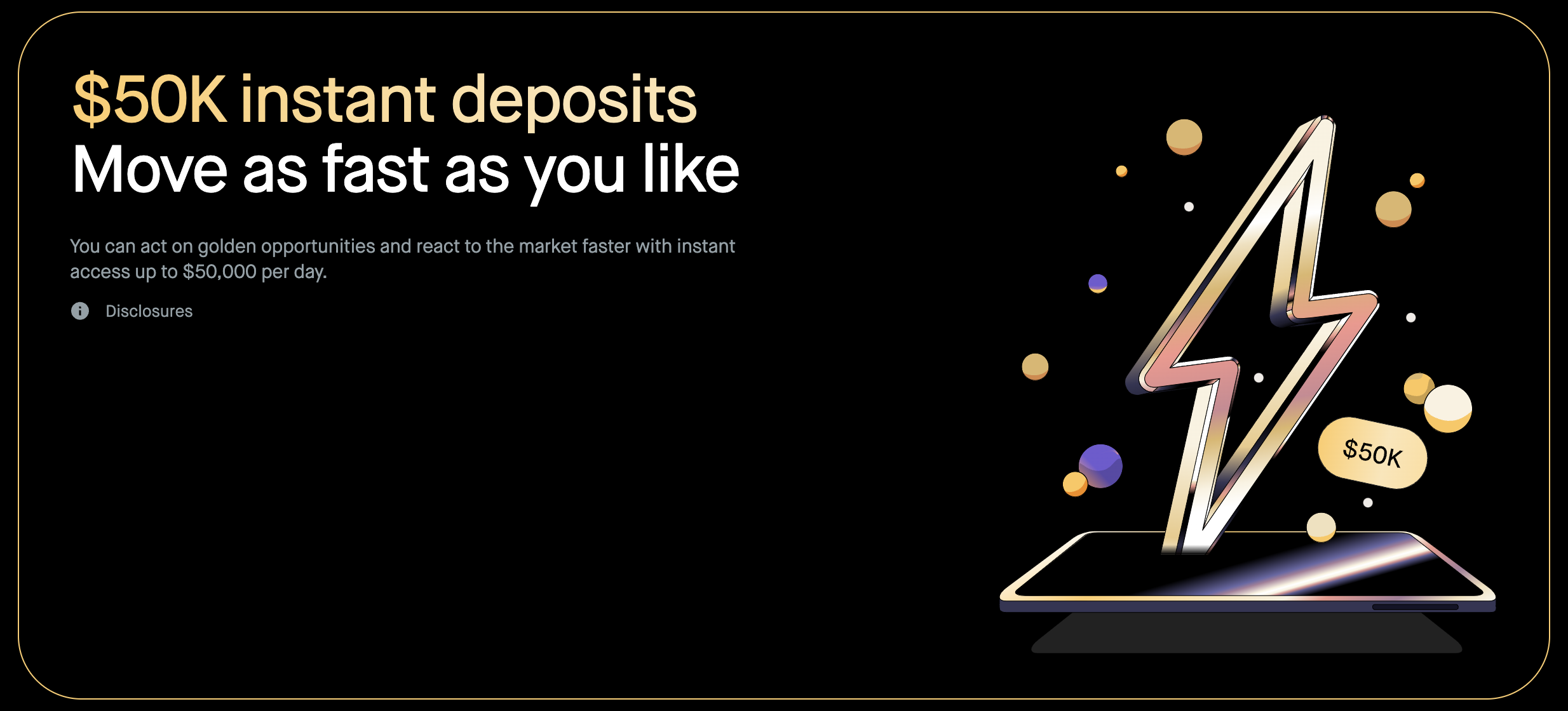 Robinhood instant deposit marketing.