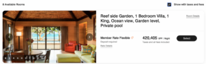 cash cost of the booking being discussed