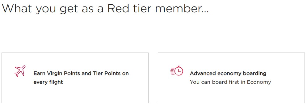 Virgin Atlantic Flying Club Red Priority Boarding