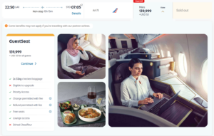 Screenshot showing Etihad Guest award pricing from Los Angeles to Sydney