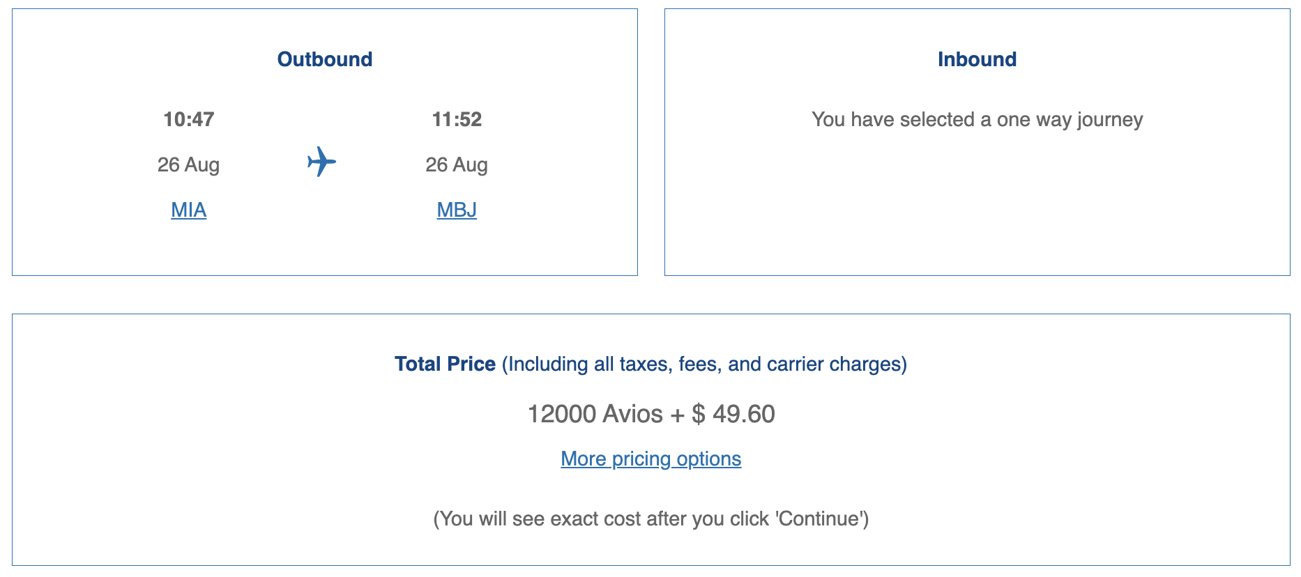 American Airlines award from MIA to MBJ bookable through British Airways.