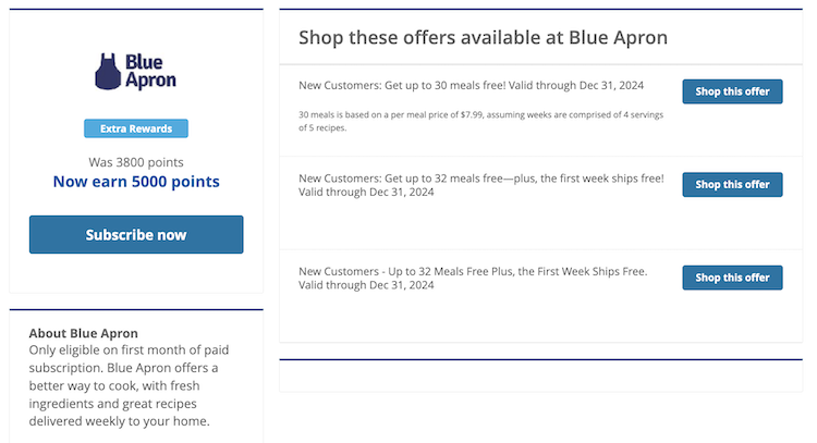 Barclays portal Blue Apron offer on May 13 2024
