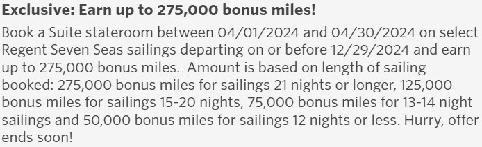 Delta Cruises 275,000 Bonus Points Promotion