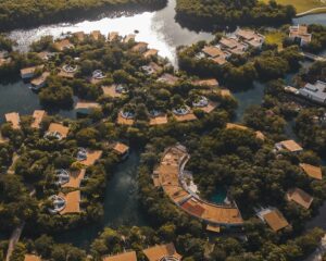 Aerial view of the Andaz Mayakoba Resort.