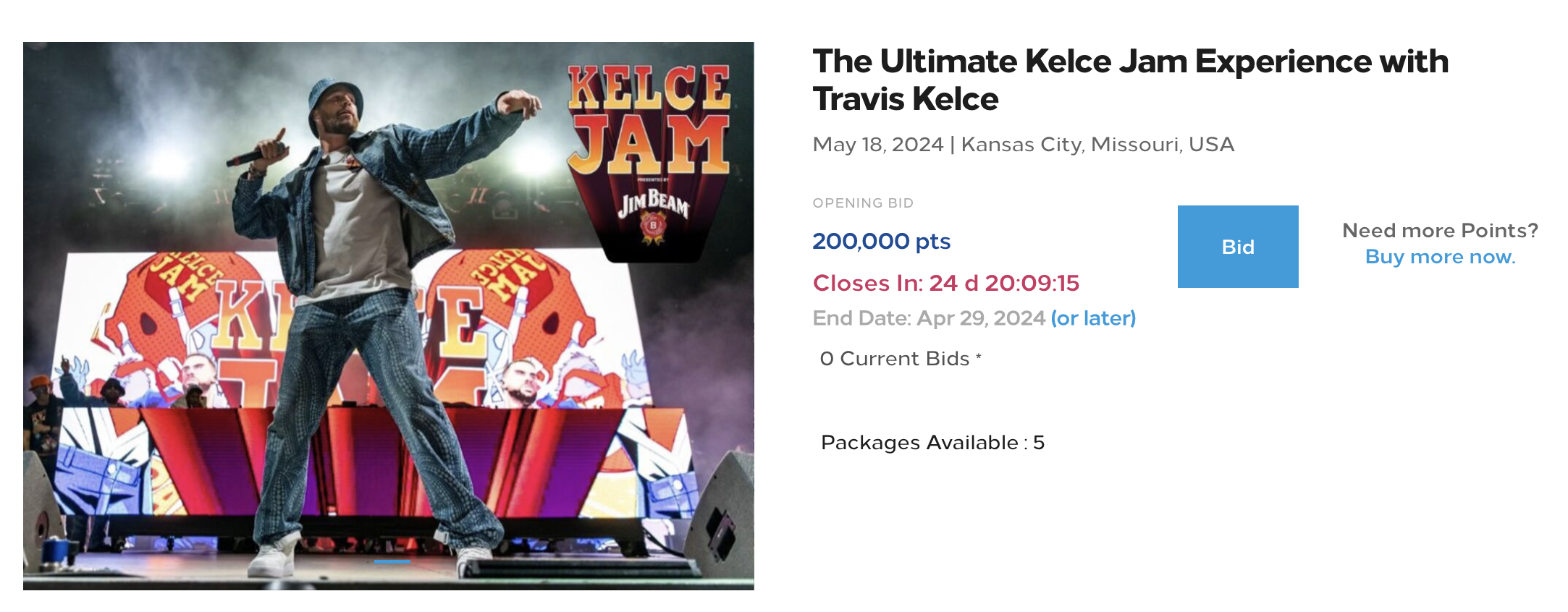 Banner image for Kelce Jam bidding.