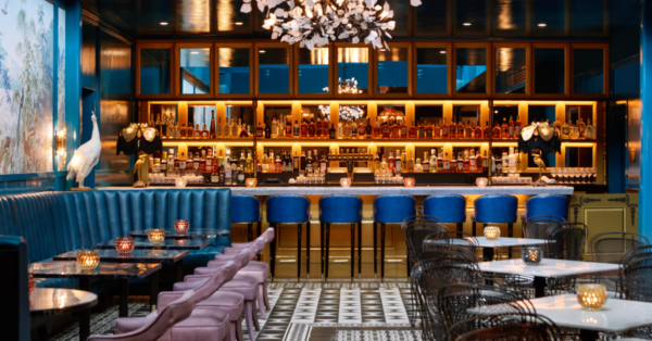 A phot of the Peacock Room at Hotel Fontenot in New Orleans, A Kimpton Hotel