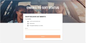 SIXT status match email entry page