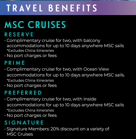 MSC cruise benefit from Prime status