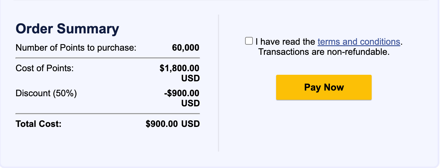 Buy Southwest Points With a 50 Discount (1.5¢ Each)