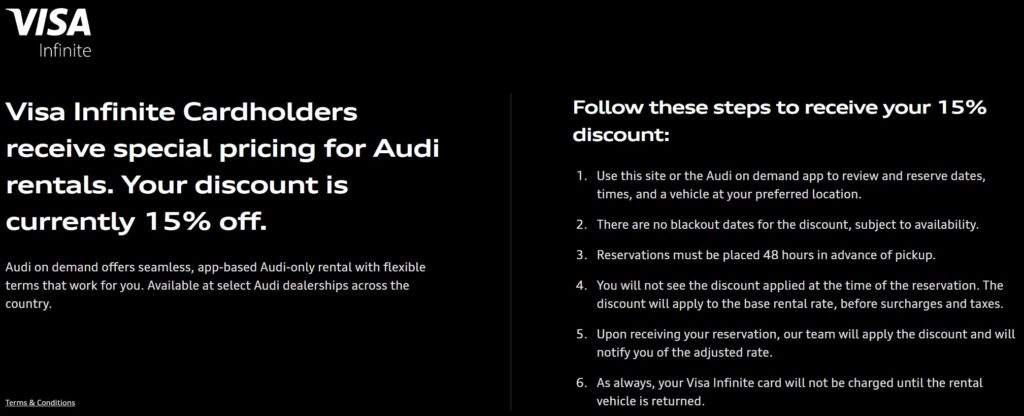 Visa Infinite Audi Discount