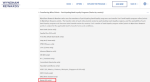 Wyndham Rewards terms and conditions showing Ramp Rewards highlighted