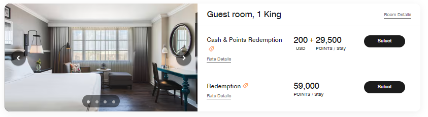 marriott bonvoy cash + points redemption options