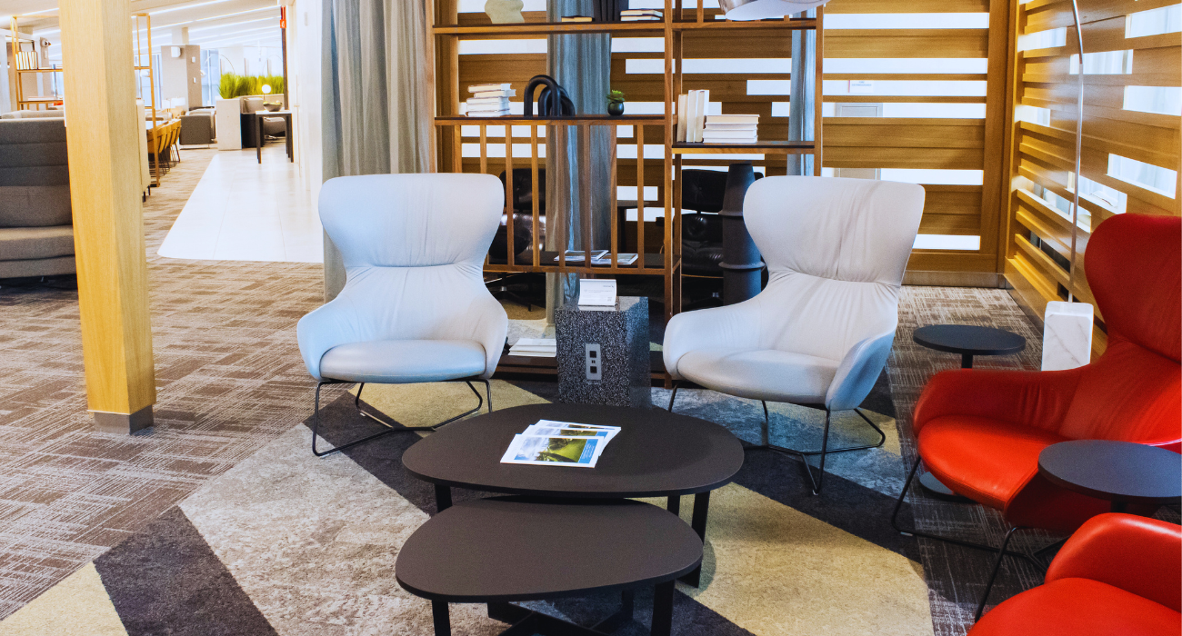 Seating at the Admirals Club at New York-LaGuardia Airport