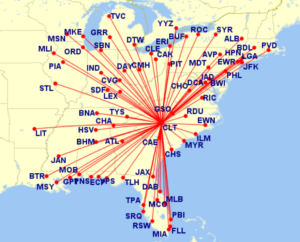 American Airlines routes from Charlotte bookable for 4,500 Alaska miles