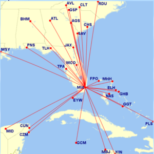 American Airlines routes from Miami bookable for 4,500 Alaska miles