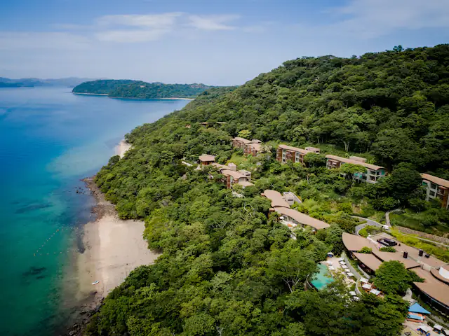 a luxury hotel set among a forest