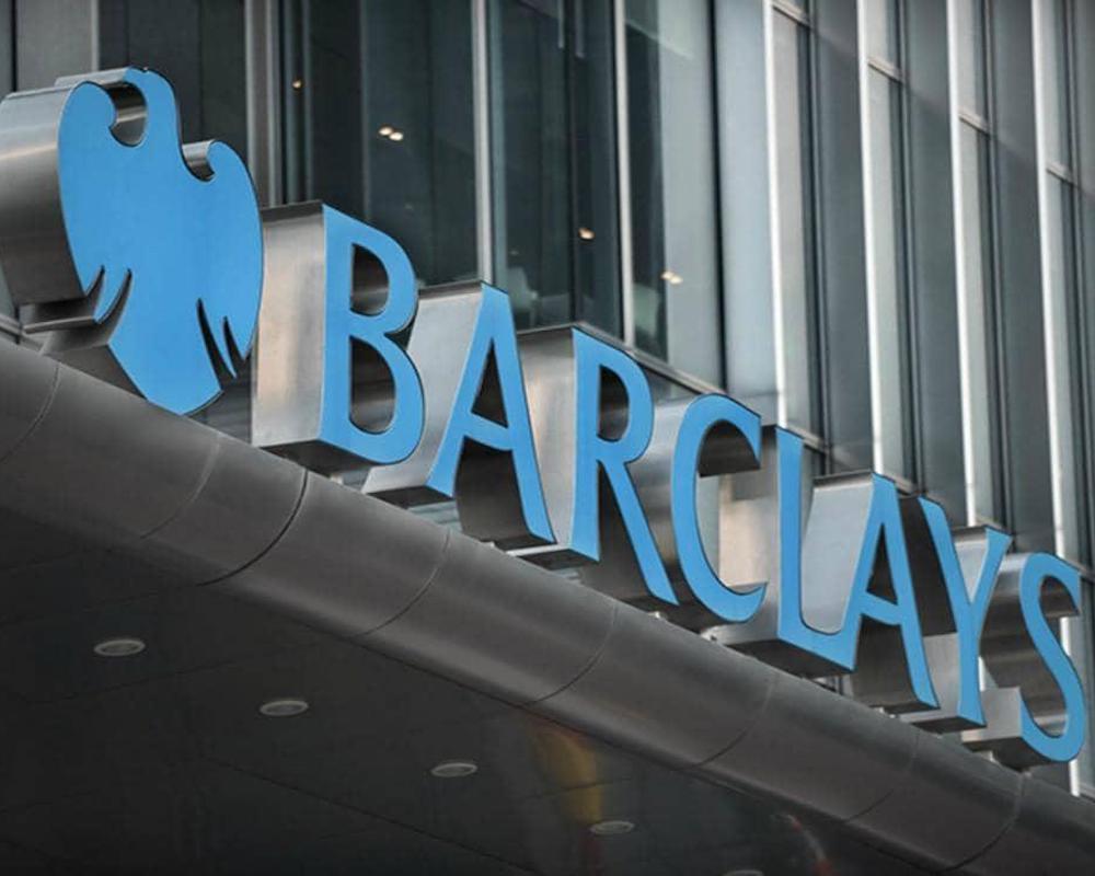 Barclays logo on a building