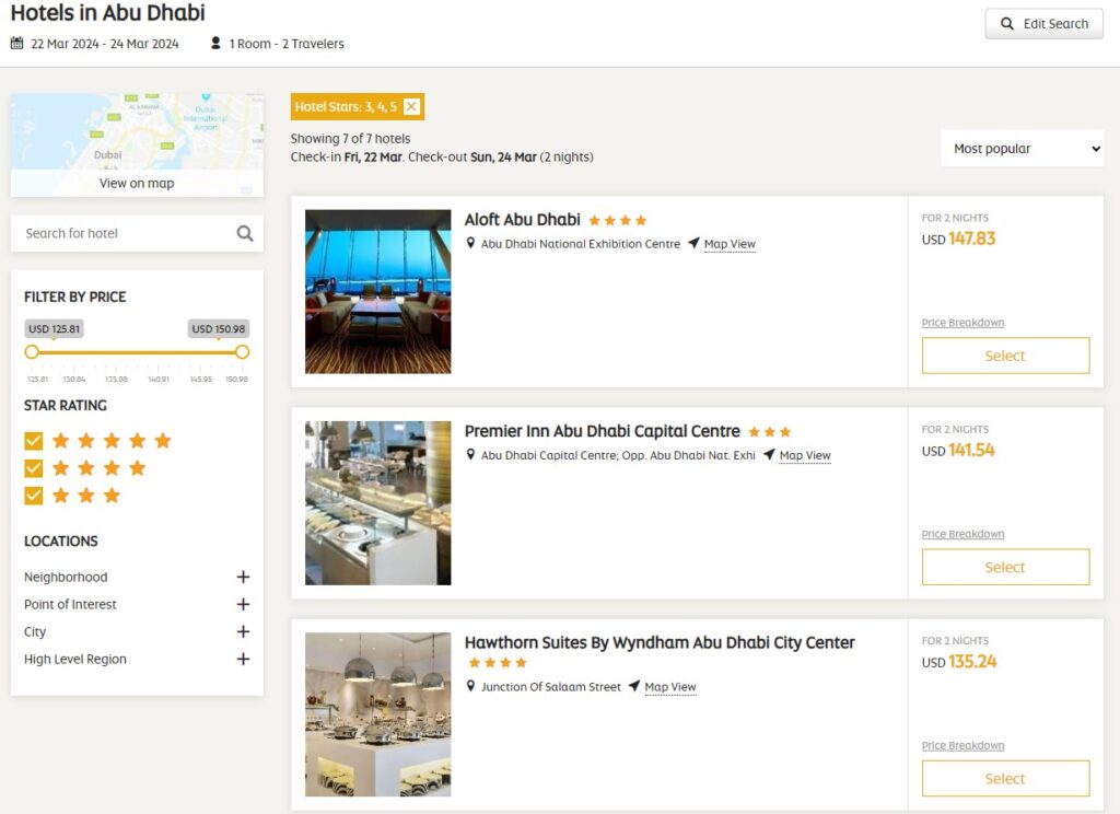 Etihad Stopover Hotel Examples