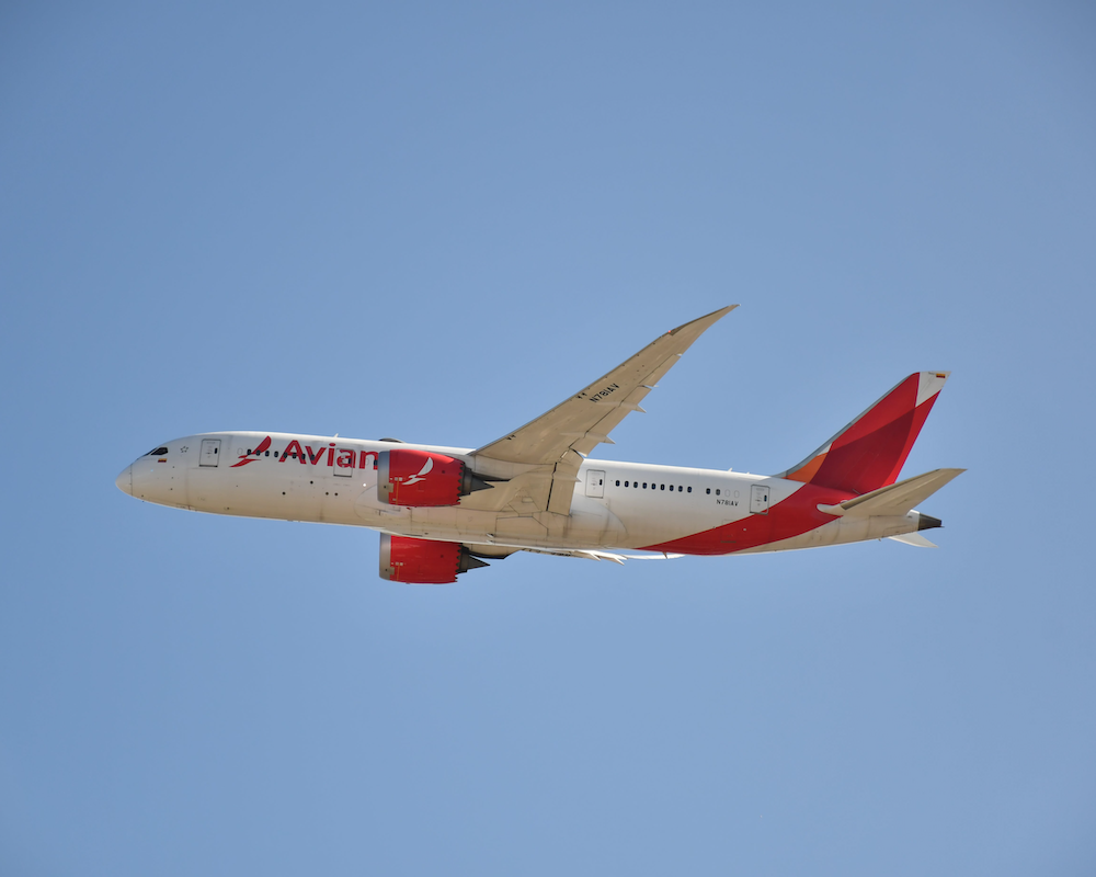 an Avianca plane flying