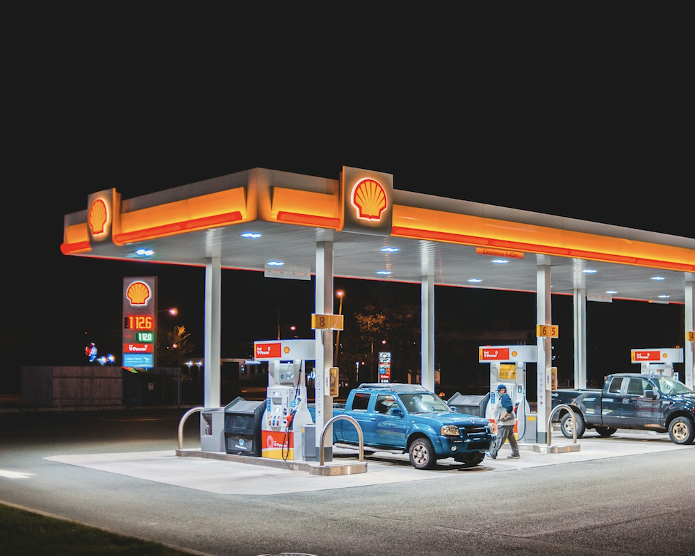 Gas station at night