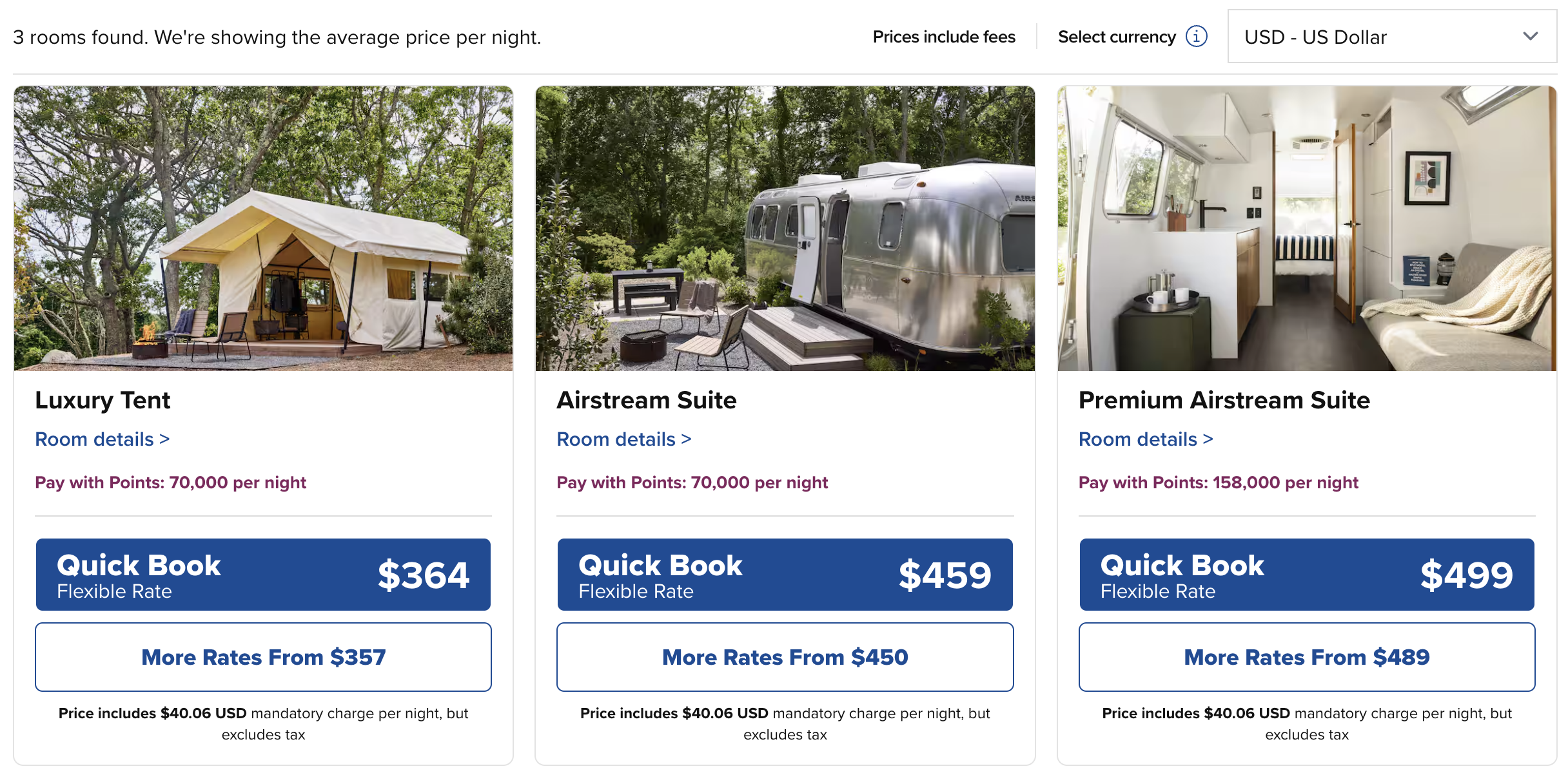 AutoCamp Cape Cod stay booked through Hilton