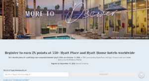 Screenshot of Hyatt House Hyatt Place double points registration page