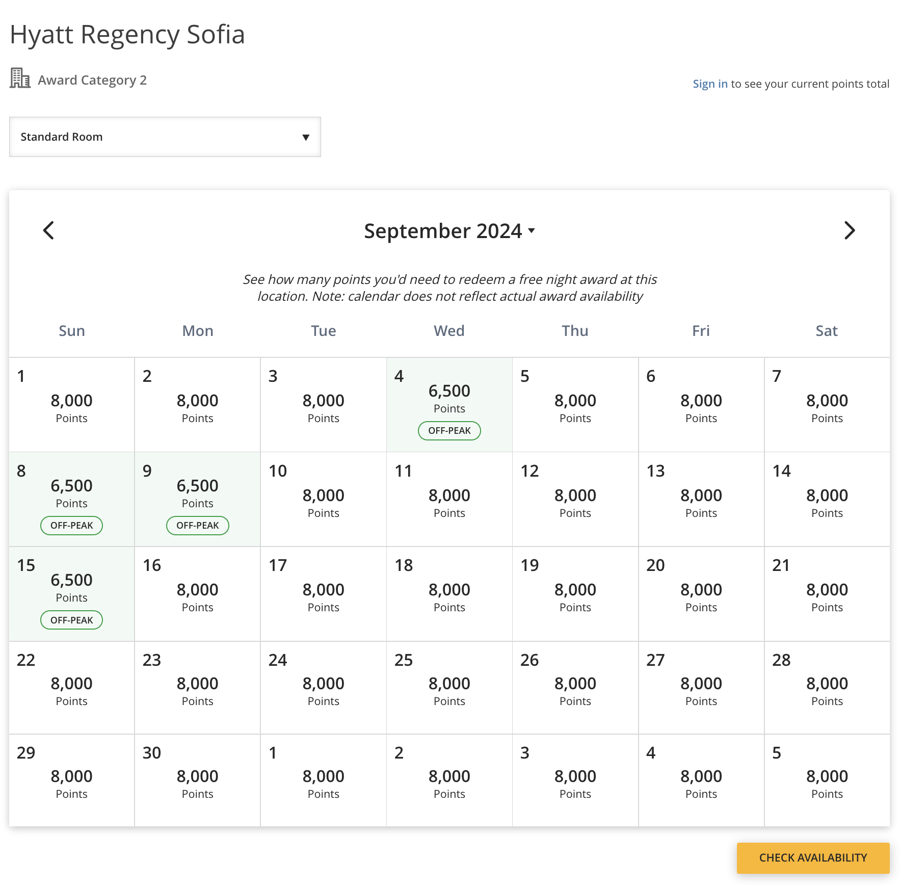 Hyatt Regency Sofia award calendar