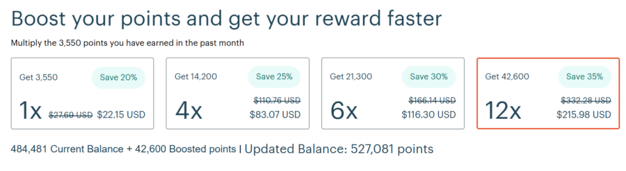 IHG points accelerator example tiers