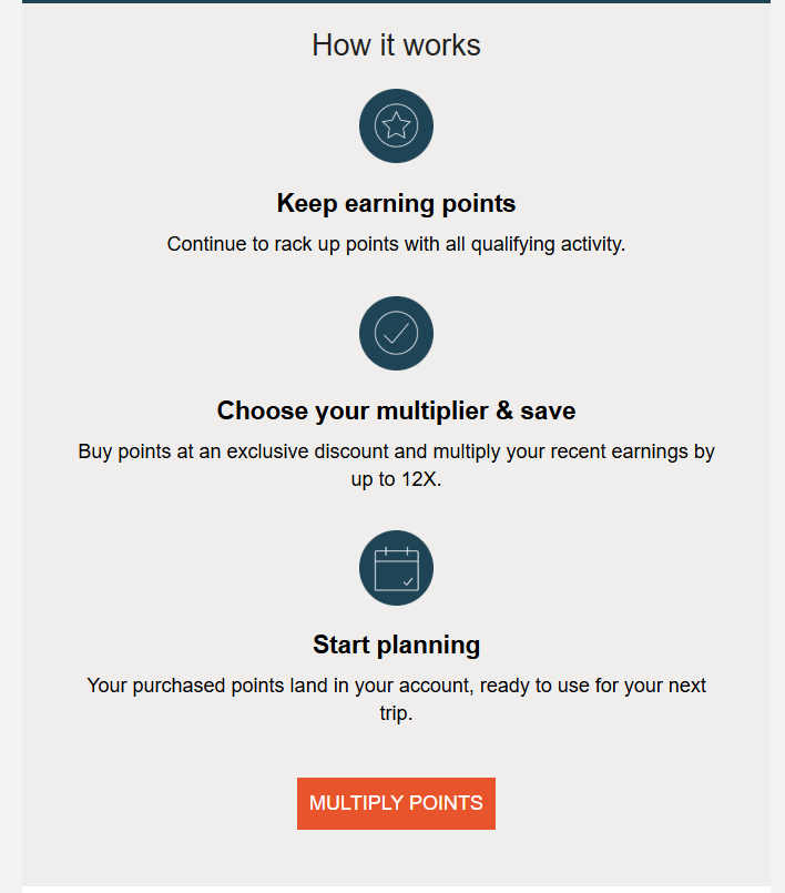 Email from IHG promoting this IHG Points Accelerator