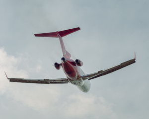 an Avianca plane takes off