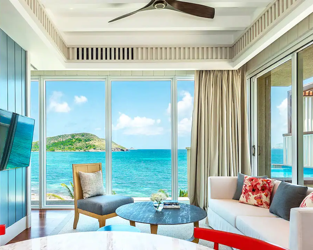 Living room in the Park Hyatt St. Kitts plunge pool suite