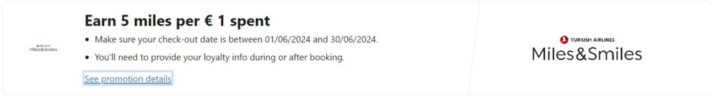 Turkish Airlines 5 Miles per 1 euro on Booking Promotion