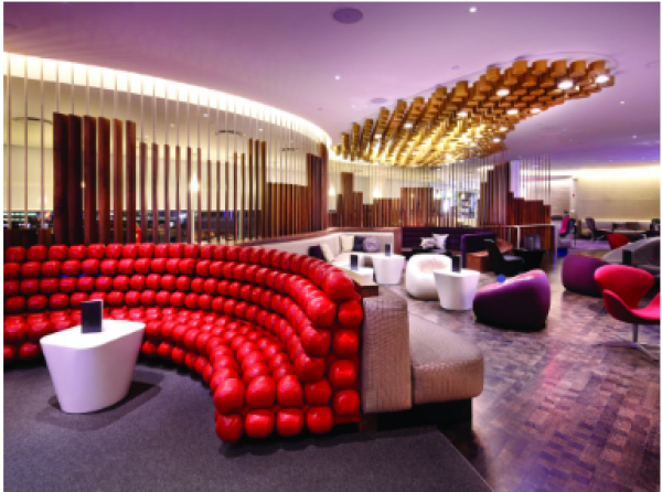 Photo of the Virgin Atlantic Clubhouse at JFK airport in New York.