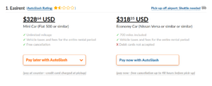 AutoSlash quoted rates