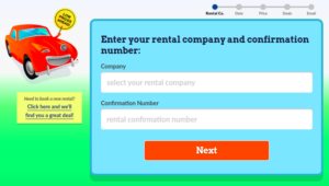 AutoSlash rental price tracking form