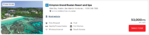 IHG award night price example Kimpton Roatan