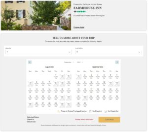Choice Privileges Preferred hotels map search calendar