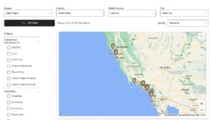 Choice Privileges Preferred hotels map view