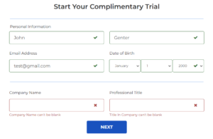 FoundersCard free trial personal information requirements