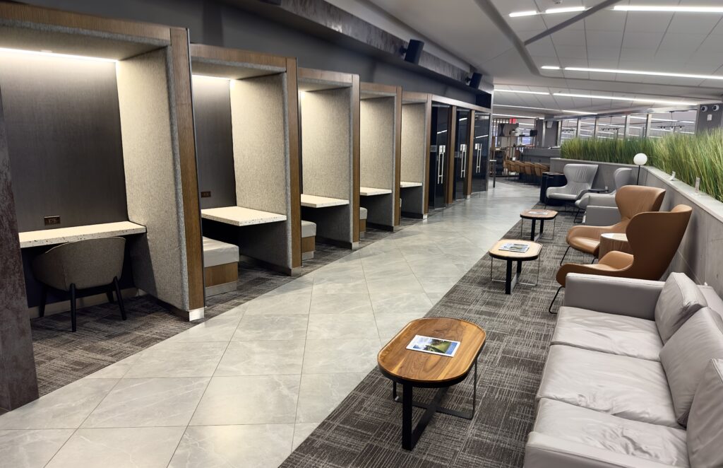 A view of the Admirals Club at New York LaGuardia airport