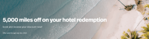 5k LifeMiles off on hotel reservations that are 20k LifeMiles per night or more.
