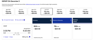 United Airlines mileage availability from Austin to SFO to SYD. Costs 70k miles plus $34.40 in fees