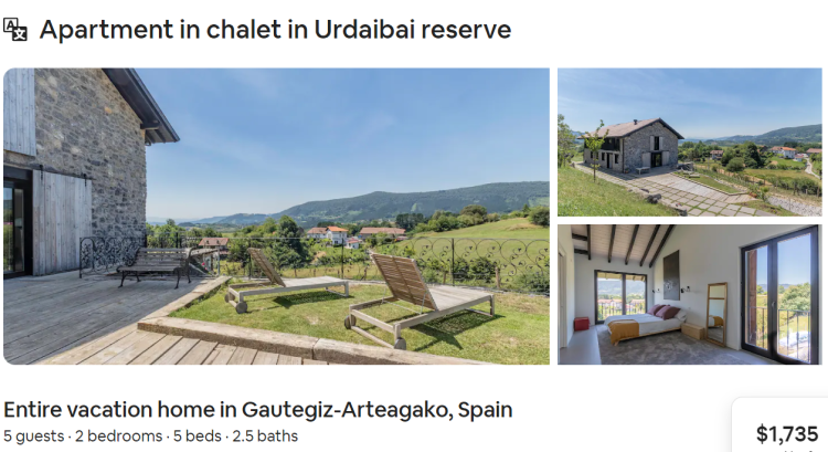 screen shot of a booking screen for an airbnb stay