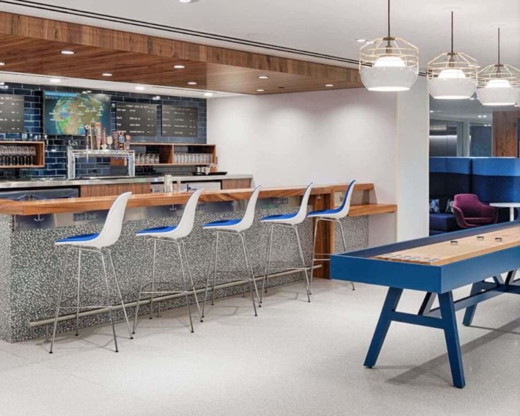 The bar in the Centurion Lounge at Denver International Airport